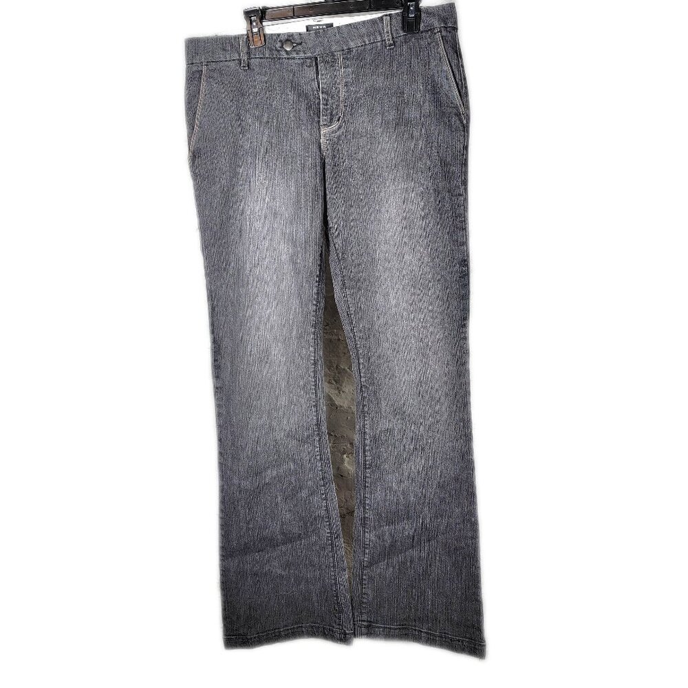 Neva jeans black washed‎ stretch wide leg loose fit size on tag 13 Style #YBS617